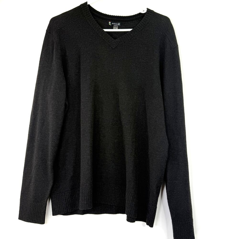 Smartwool Men's Black Sparwood V-Neck Sweater Size Large